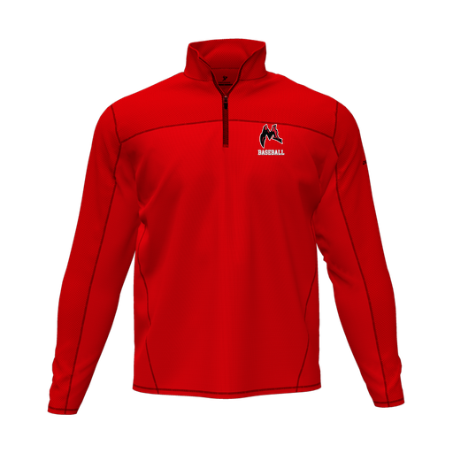 [CUS-DFW-QTRZ-PER-LSL-RED-AS-LOGO1] Quarter Zip Pullover (Adult S, Red, Logo 1)