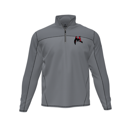[CUS-DFW-QTRZ-PER-LSL-GRY-AS-LOGO3] Quarter Zip Pullover (Adult S, Gray, Logo 3)