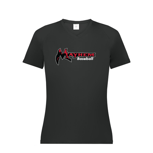 [2792.080.XS-LOGO2] Ladies Smooth Sport V-Neck T-Shirt (Female Adult XS, Black, Logo 2)