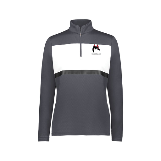 [222791.F52.XS-LOGO1] Ladies Bold 1/4 Zip Pullover (Female Adult XS, Gray, Logo 1)