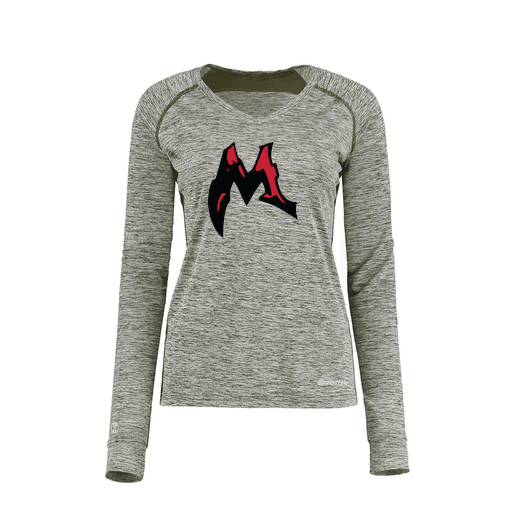 [222770.K94.XS-LOGO3] Ladies Electric Long Sleeve Shirt (Female Adult XS, Gray, Logo 3)