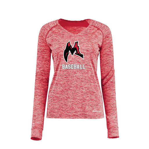 [222770.T20.XS-LOGO1] Ladies Electric Long Sleeve Shirt (Female Adult XS, Red, Logo 1)