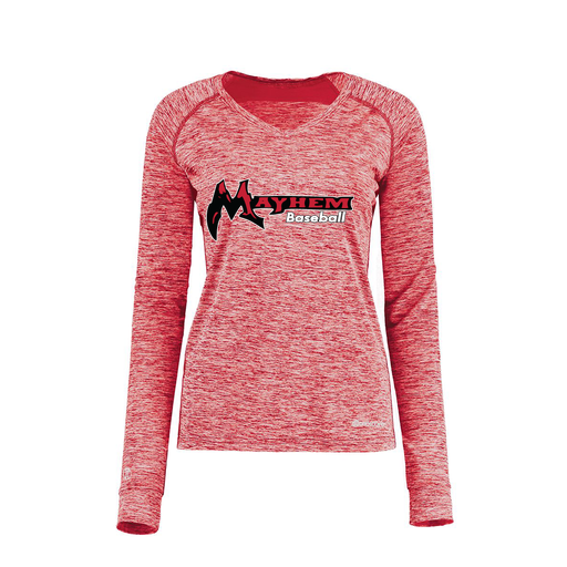[222770.T20.XS-LOGO2] Ladies Electric Long Sleeve Shirt (Female Adult XS, Red, Logo 2)