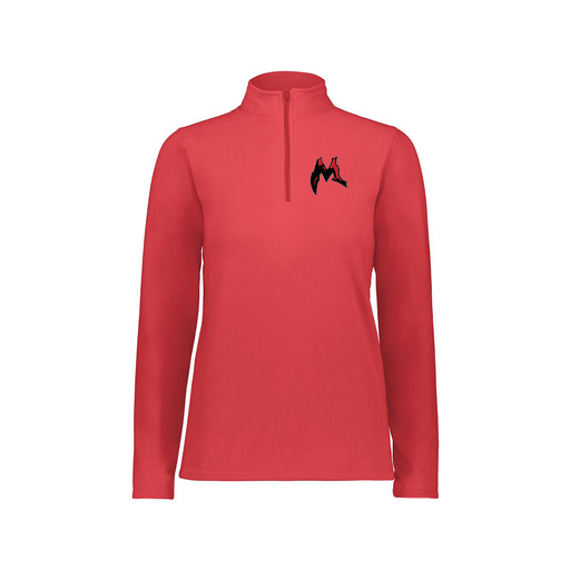 [6864.083.XS-LOGO3] Ladies MicroFleece 1/4 Zip Pullover (Female Adult XS, Red, Logo 3)