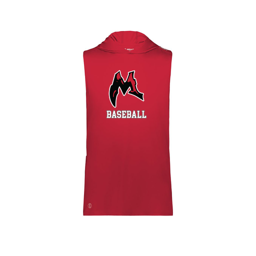 [222590.083.XS-LOGO1] Men's CoolDry Sleeveless Hoodie (Adult XS, Red, Logo 1)