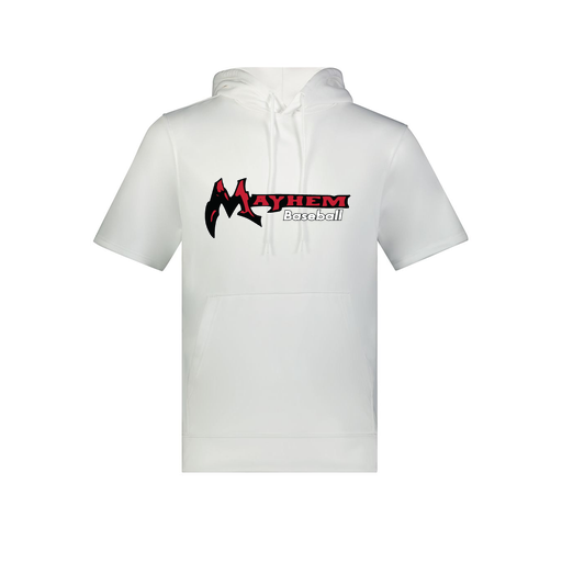 [6871.005.S-LOGO2] Men's Dri Fit Short Sleeve Hoodie (Adult S, White, Logo 2)