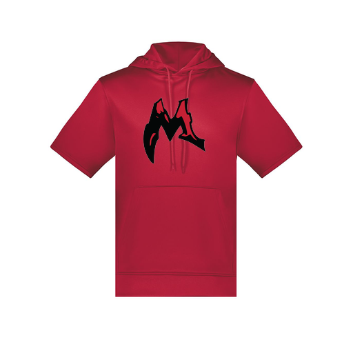 [6871.083.S-LOGO3] Men's Dri Fit Short Sleeve Hoodie (Adult S, Red, Logo 3)