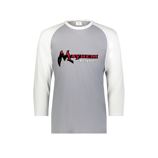 [6879.74S.S-LOGO2] Men's Vintage 3/4 Sleeve T-Shirt (Adult S, White, Logo 2)