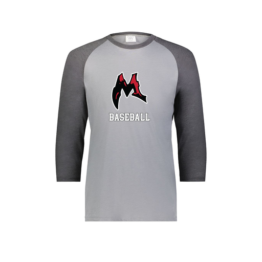 [6880.30V.S-LOGO1] Youth Vintage 3/4 T-Shirt (Youth S, Gray, Logo 1)