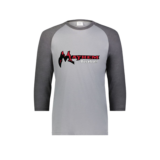 [6880.30V.S-LOGO2] Youth Vintage 3/4 T-Shirt (Youth S, Gray, Logo 2)