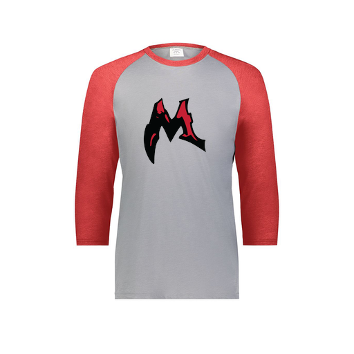 [6880.27V.S-LOGO3] Youth Vintage 3/4 T-Shirt (Youth S, Red, Logo 3)