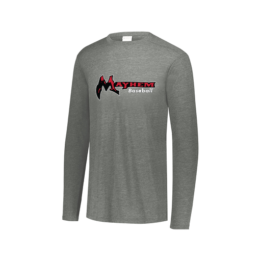 [FTLCUBGY-AXS-LOGO2] Decker Men's Tri-Blend T-Shirt - Long Sleeve (Adult XS, Gray, Logo 2)