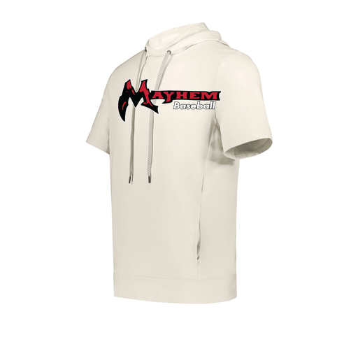 [222505.907.S-LOGO2] Men's Venturs Soft Knit Short Sleeve Hoodie (Adult S, White, Logo 2)