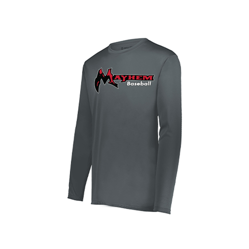 [222823.059.S-LOGO2] Youth LS Smooth Sport Shirt (Youth S, Gray, Logo 2)