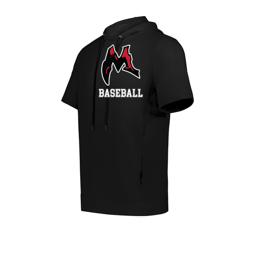 [222605.080.S-LOGO1] YOUTH VENTURA SOFT KNIT SHORT SLEEVE HOODIE (Youth S, Black, Logo 1)
