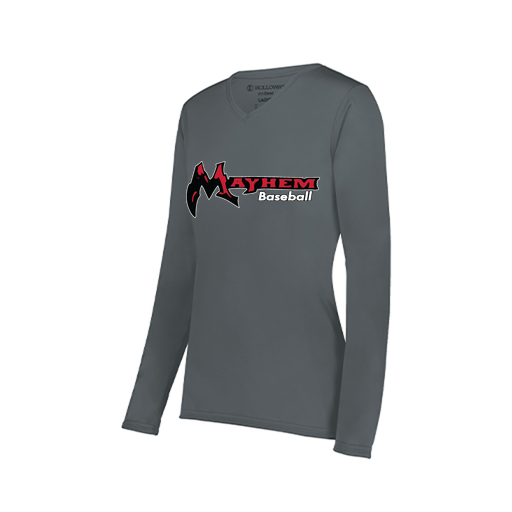 [222824.059.S-LOGO2] Ladies LS Smooth Sport Shirt (Female Adult S, Gray, Logo 2)